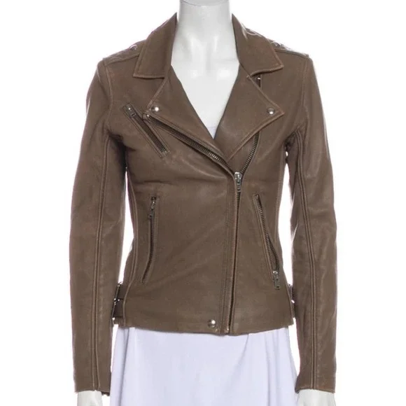 IRO Tara leather biker Moto jacket sz M motorcycle - Picture 12 of 14